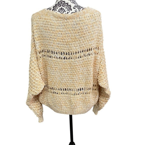 Free People Coconut Loose Weave Oversized Knit Pullover Sweater Sz-Small - Picture 5 of 9